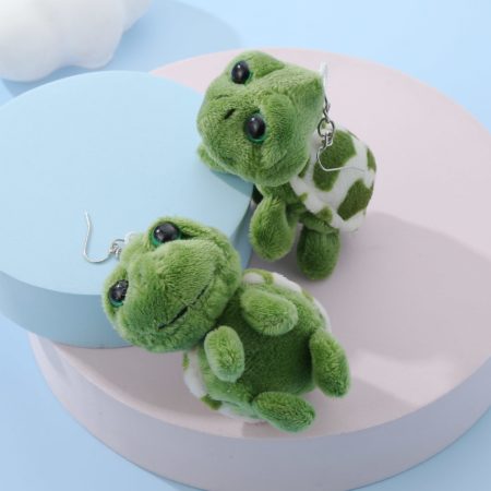 Fuzzy Turtle Drop Earrings